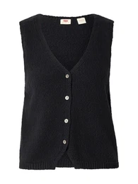 LEVI'S Pleten brezrokavnik 'Helen Mini Boucle Vest' črna