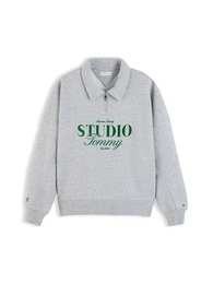 Majica 'STUDIO TOMMY' siva / zelena