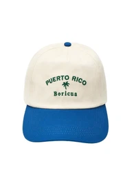 Kapa 'PUERTO RICO BORIQUA' modra / temno zelena / naravno bela