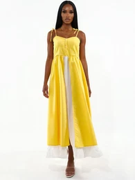 MSN Collection Obleka rumena / bela