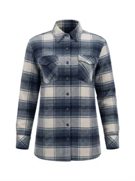 Radwa Bluza 'Women's flannel shirt with 4 Pockets' nočno modra / bela