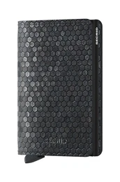 Usnjena denarnica Slimwallet Hexagon Black