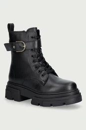 farmky dmsk koen LEATHER TH BUCKLED LACE-UP BOOT
