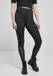 Women's Highwaist Mixed Tech Leggings Black/Black