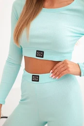 Striped top set with mint blouse