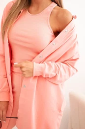 3-piece set of sweatshirt, top and leggings apricot