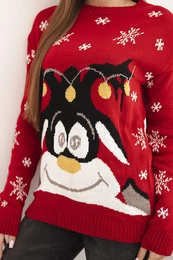Christmas sweater with reindeer red