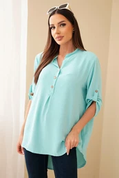 Kesi Woski Blouse with a longer back dark mint
