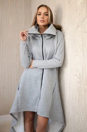 Insulated dress with longer sides in gray color
