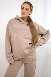 Insulated cotton set, sweatshirt + trousers Brooklyn dark beige