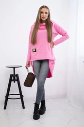 Pink hoodie with a long back