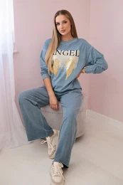 Woski Cotton set Angel sweatshirt + pants denim