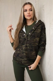 3-piece MOOR set of sweatshirt, top and leggings brown + cappuccino