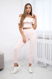 Set with a powder pink ruffle