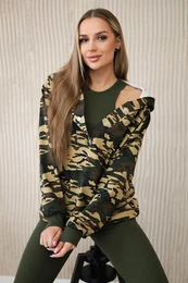 3-piece MOOR set of sweatshirt, top and leggings khaki + beige