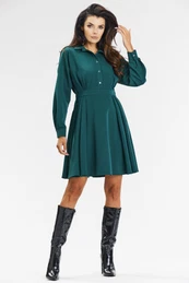 Woman's Dress A668 Bottle Green