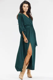 Woman's Dress A670 Bottle Green