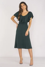 Woman's Dress A659 Bottle Green