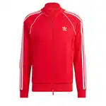 ADIDAS ORIGINALS Sweatjacke 'Adicolor Classics Sst' rot/weiß