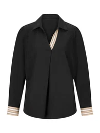 Halenka béžová / černá / bílá