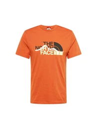 T-Shirt 'MOUNTAIN' bronze / neongelb / schwarz / wei