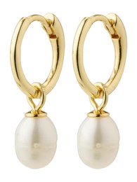 Náušnice 'BERTHE' zlatá / perlově bílá