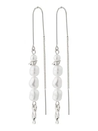 Náušnice 'BERTHE' stříbrná / perlově bílá