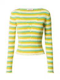 Kardigan 'Doris' zlatě žlutá / nefritová / bílá