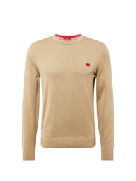HUGO Red Pullover 'San Cassius-C1' hellbraun / rot