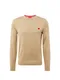 HUGO Red Pullover 'San Cassius-C1' hellbraun / rot