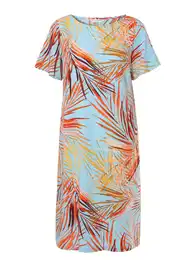 Šaty 'NAMPORI' světlemodrá / žlutá / oranžová / černá