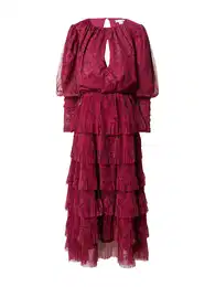 Společenské šaty světle růžová / karmínově červené / černá