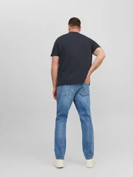 Jack & Jones Plus T-Shirt 'JJESTAR' nachtblau/orange