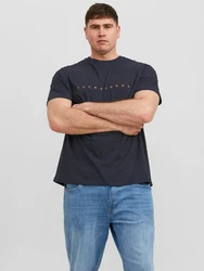 Jack & Jones Plus T-Shirt 'JJESTAR' nachtblau/orange