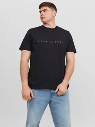 Jack & Jones Plus T-Shirt 'JJESTAR' schwarz/weiß