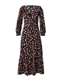 Šaty světle zelená / růžová / světle růžová / černá