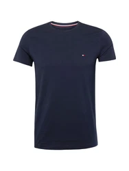 Tommy Hilfiger Core Stretch Slim C-Neck Tee Shirt Herren nachtblau/rot/weiß