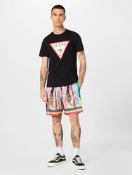 GUESS T-Shirt knallrot/schwarz/wollweiß