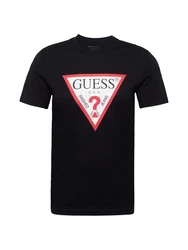 GUESS T-Shirt knallrot/schwarz/wollweiß