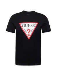 T-Shirt knallrot / schwarz / wollwei