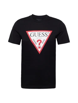 GUESS T-Shirt knallrot/schwarz/wollweiß