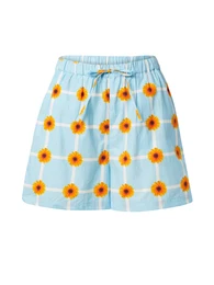 Kalhoty 'NUWIGA' světlemodrá / hnědá / hořčicová / bílá