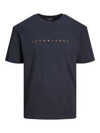 Plus T-Shirt 'JJESTAR' nachtblau / orange