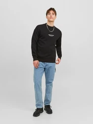 JACK & JONES Sweatshirt 'JORVesterbro' schwarz / weiß