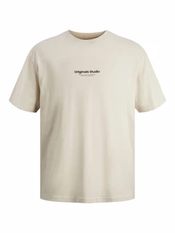 JACK & JONES T-Shirt JORVesterbro beige/schwarz JACK & JONES T-Shirt JORVesterbro beige/schwarz