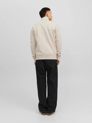 Jack & Jones Sweatshirt JORVesterbro Quarter Zip beige/schwarz