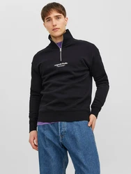 Jack & Jones Sweatshirt JORVesterbro Quarter Zip schwarz/wei