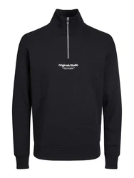 Jack & Jones Sweatshirt JORVesterbro Quarter Zip schwarz/wei