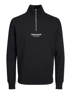 Jack & Jones Sweatshirt JORVesterbro Quarter Zip schwarz/wei Jack & Jones Sweatshirt JORVesterbro Quarter Zip schwarz/wei