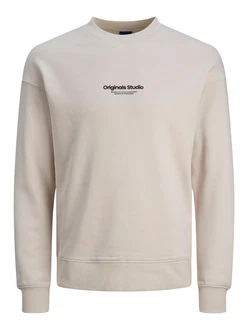 JACK & JONES Sweatshirt 'JORVesterbro' beige / schwarz